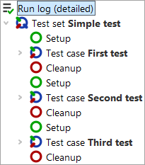 Run log for simple test