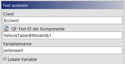 Der Text einer Tabellenzelle wird ausgelesen und als Lokale Variable gespeichert