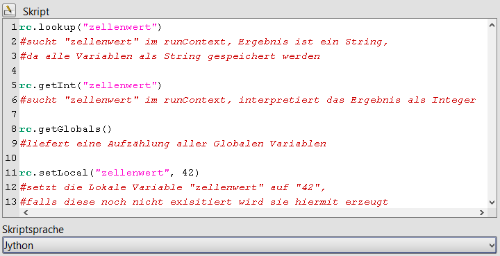 Variablen in Skripten auslesen und setzen