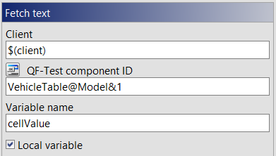 Text of a table cell is fetched and saved as a local variable