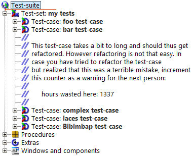 Comment node in QF-Test Example