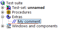 Comment node in QF-Test