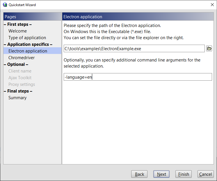 Quickstart Wizard for Electron apps