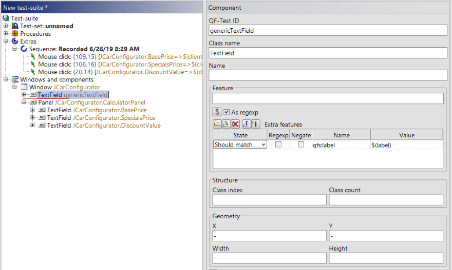 QF-Test Geometry Generic