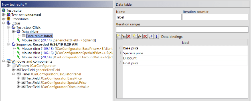 QF-Test Geometry Datatable