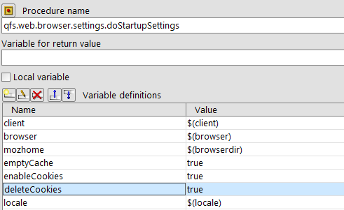 Procedure in QF-Testfor testing website