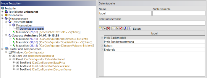 QF-Test Geometrie Datentabelle